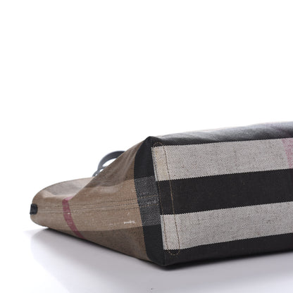 Burberry Coated Canvas Mega Check Medium Doodle Tote Black 6 of 11