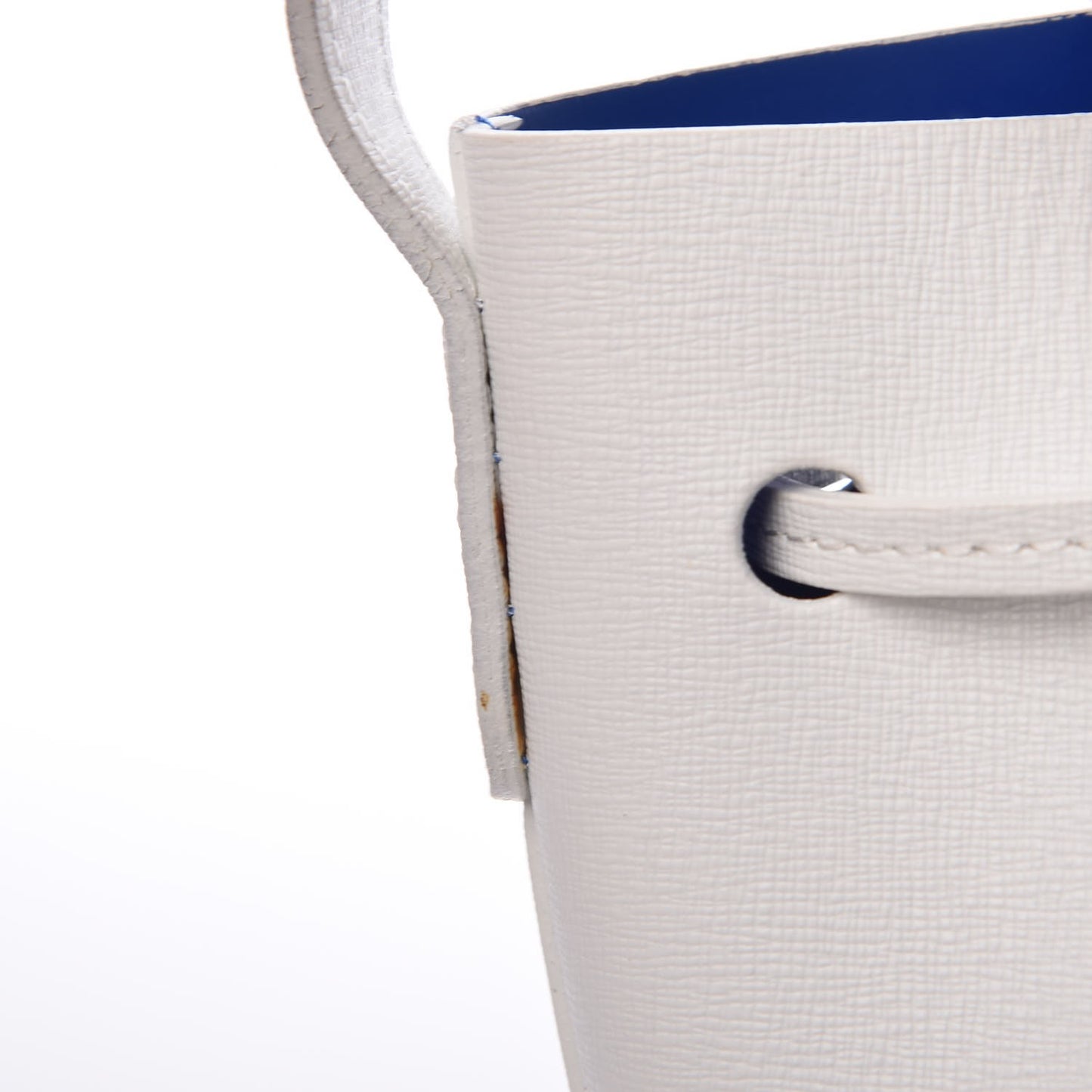 Saffiano Mini Bucket Bag White Royal
