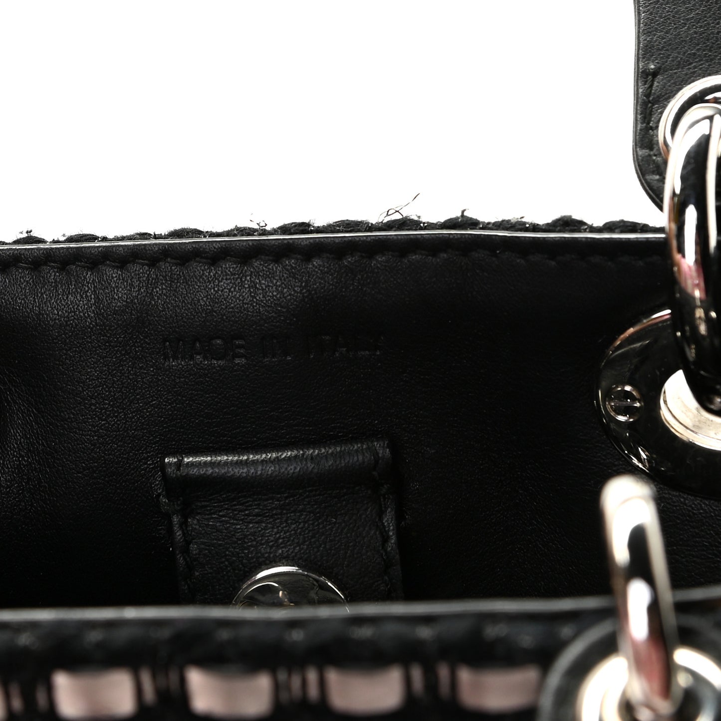 Metallic Tweed Small Diorissimo Black Silver