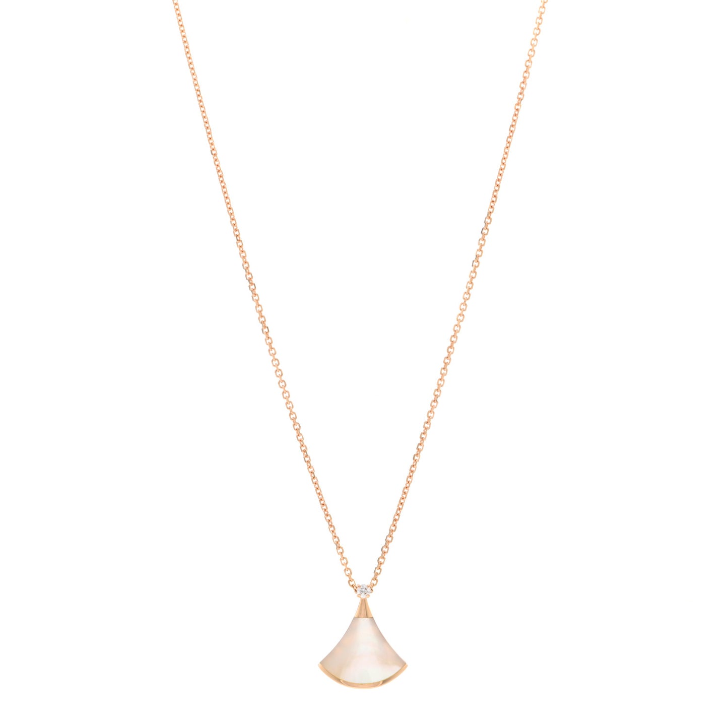 18K Rose Gold Diamond Mother of Pearl Small Divas' Dream Pendant Necklace