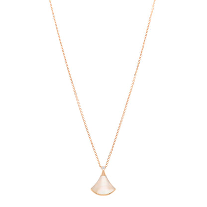 Bulgari 18K Rose Gold Diamond Mother of Pearl Small Divas' Dream Pendant Necklace 1 of 5