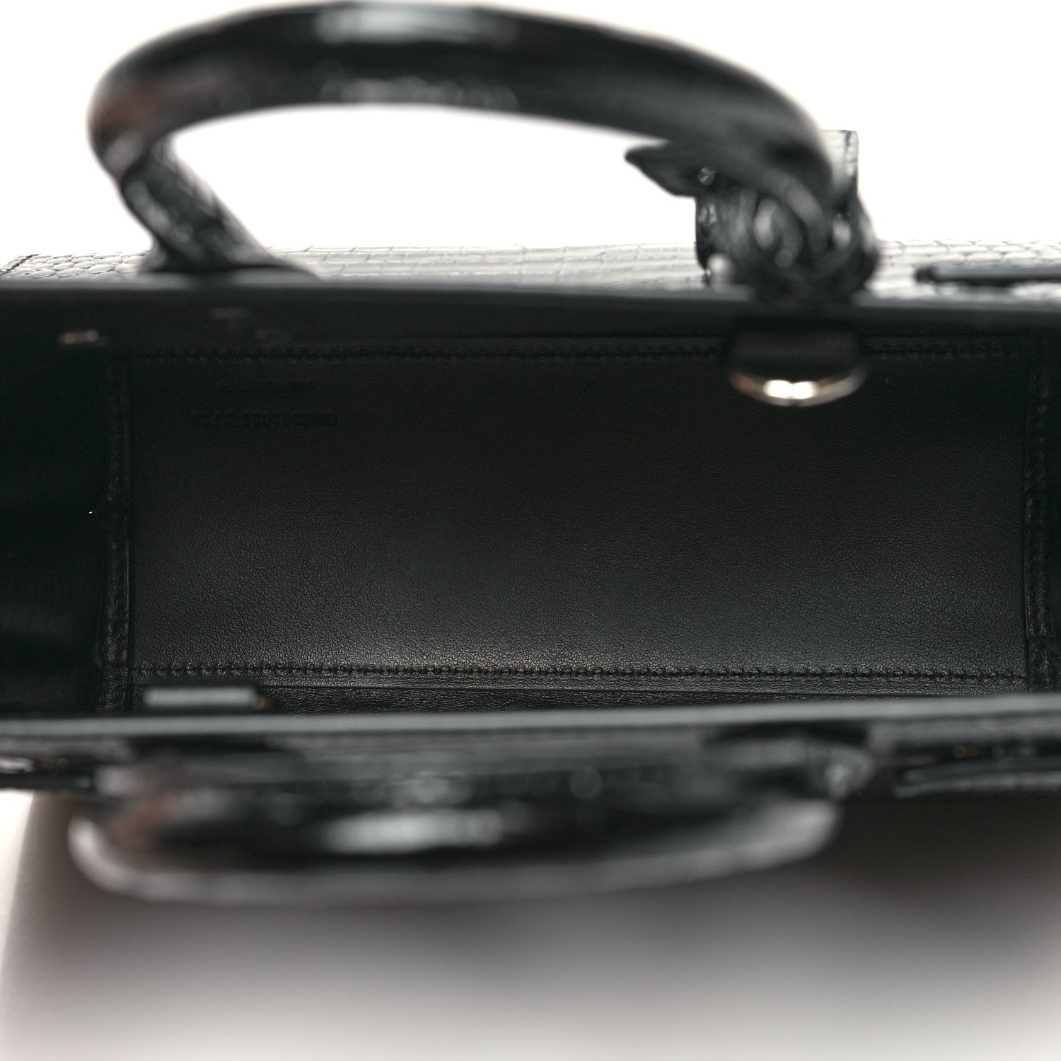 Saint Laurent Calfskin Crocodile Embossed Nano Sac De Jour Black 5 of 10
