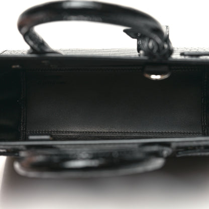 Saint Laurent Calfskin Crocodile Embossed Nano Sac De Jour Black 5 of 10