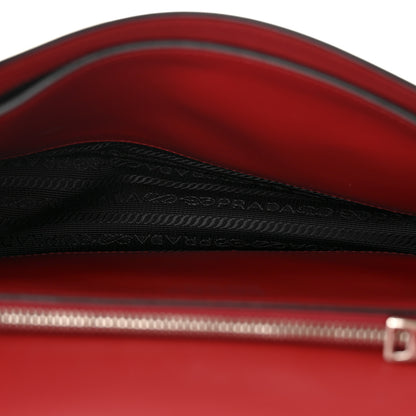 Prada Saffiano City Calfskin Studded Small Elektra Shoulder Bag Fuoco Black 5 of 10