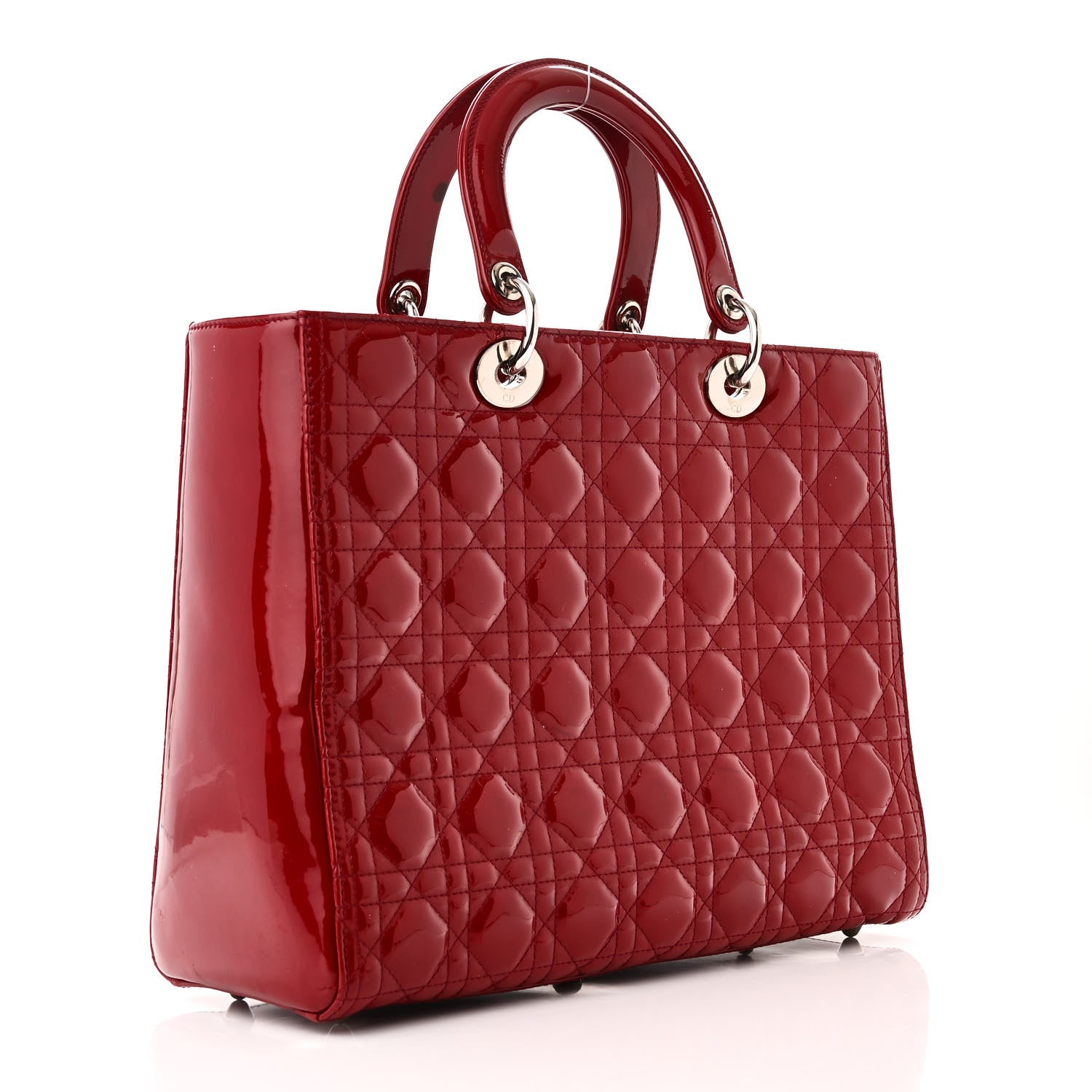 Christian Dior Patent Cannage Large Lady Dior Red 2 of 11