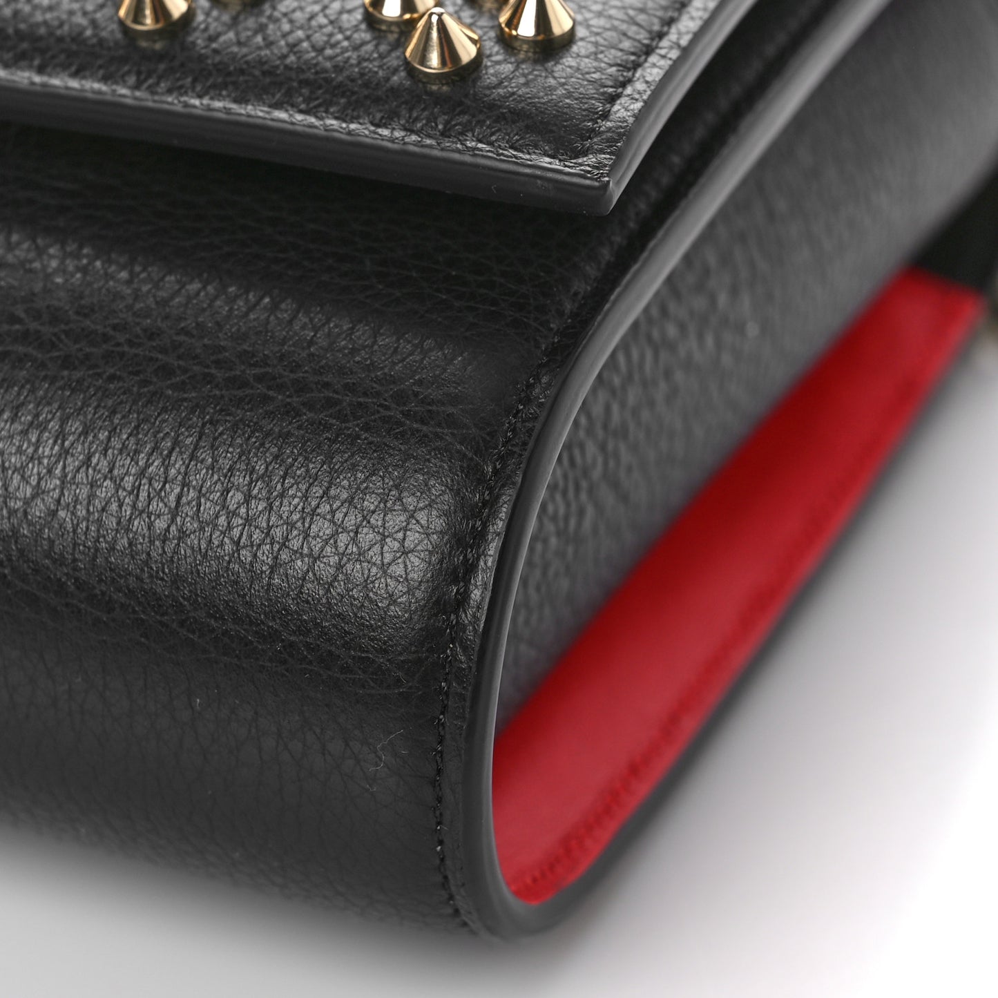 Calfskin Spikes Loubinthesky Paloma Crossbody Phone Case Black Multicolor