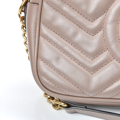 Gucci Calfskin Matelasse Small GG Marmont Chain Shoulder Bag Porcelain Rose 12 of 14