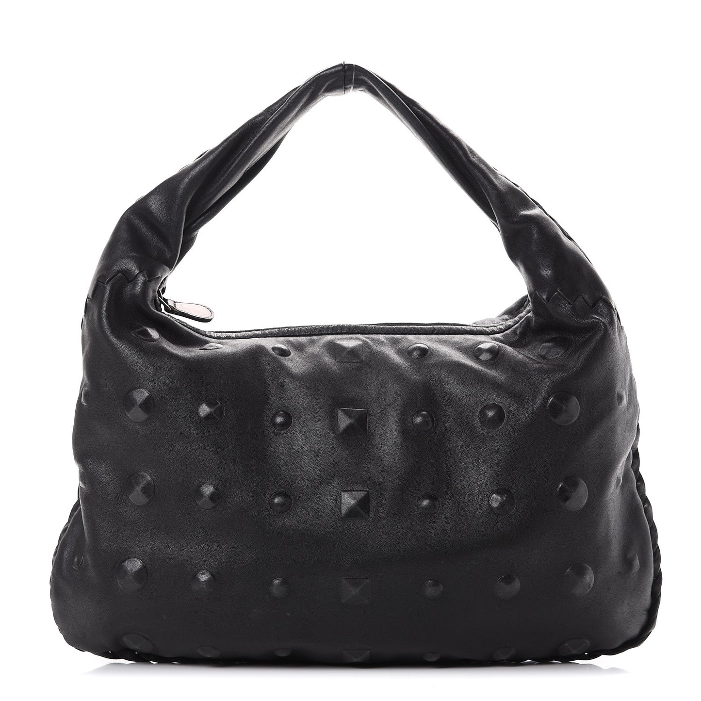 Nappa Studded Medium Veneta Hobo Black