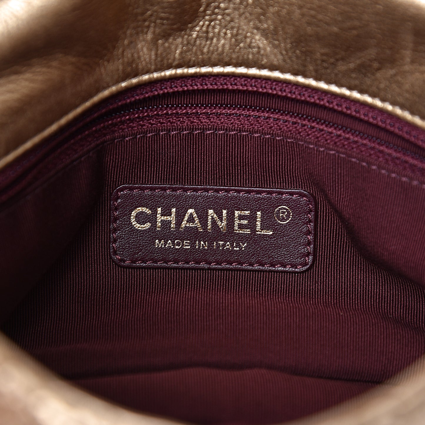 Metallic Lambskin Laser Cut Small Single Flap Gold