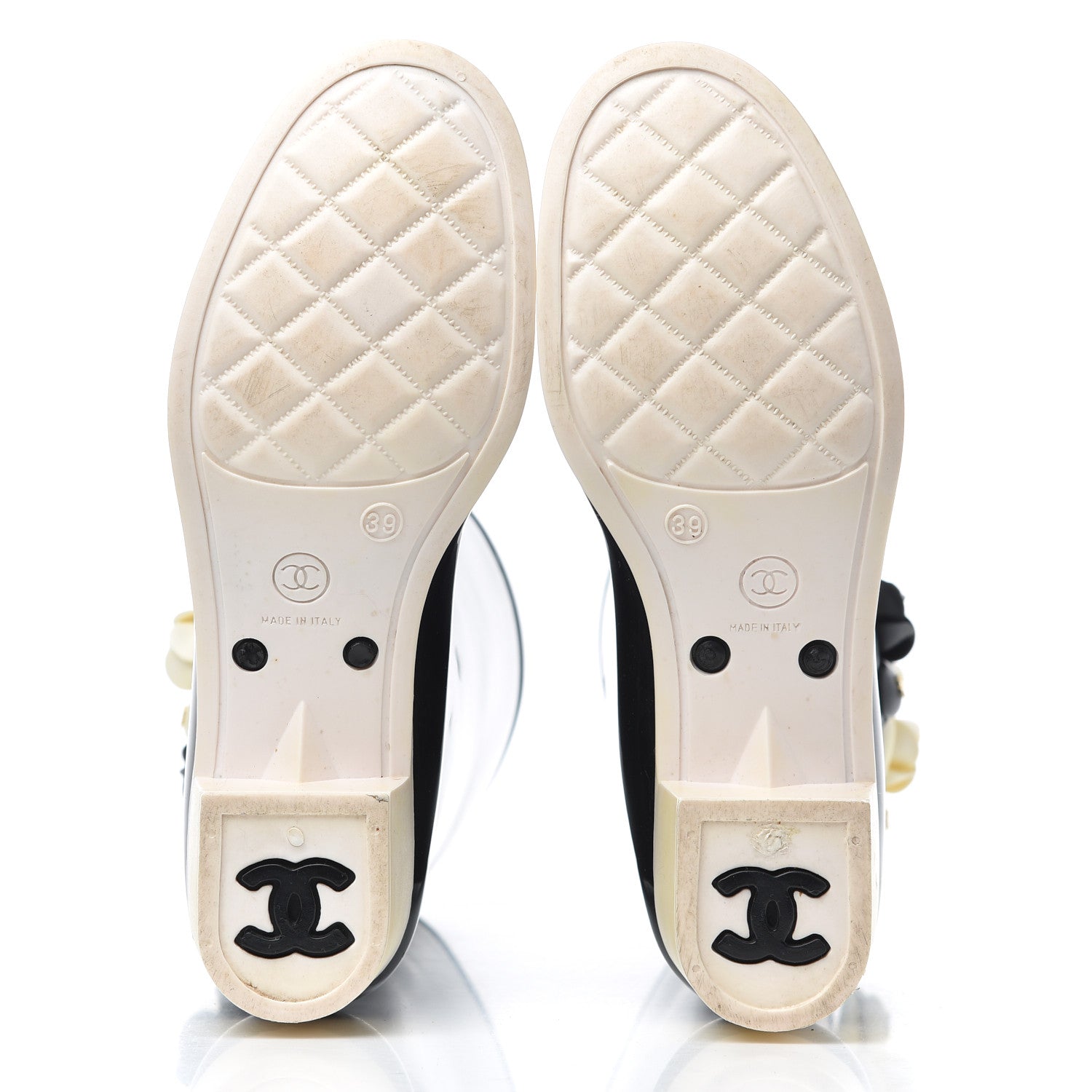 Chanel Rubber Camellia Rain Boots 39 Black 5 of 14