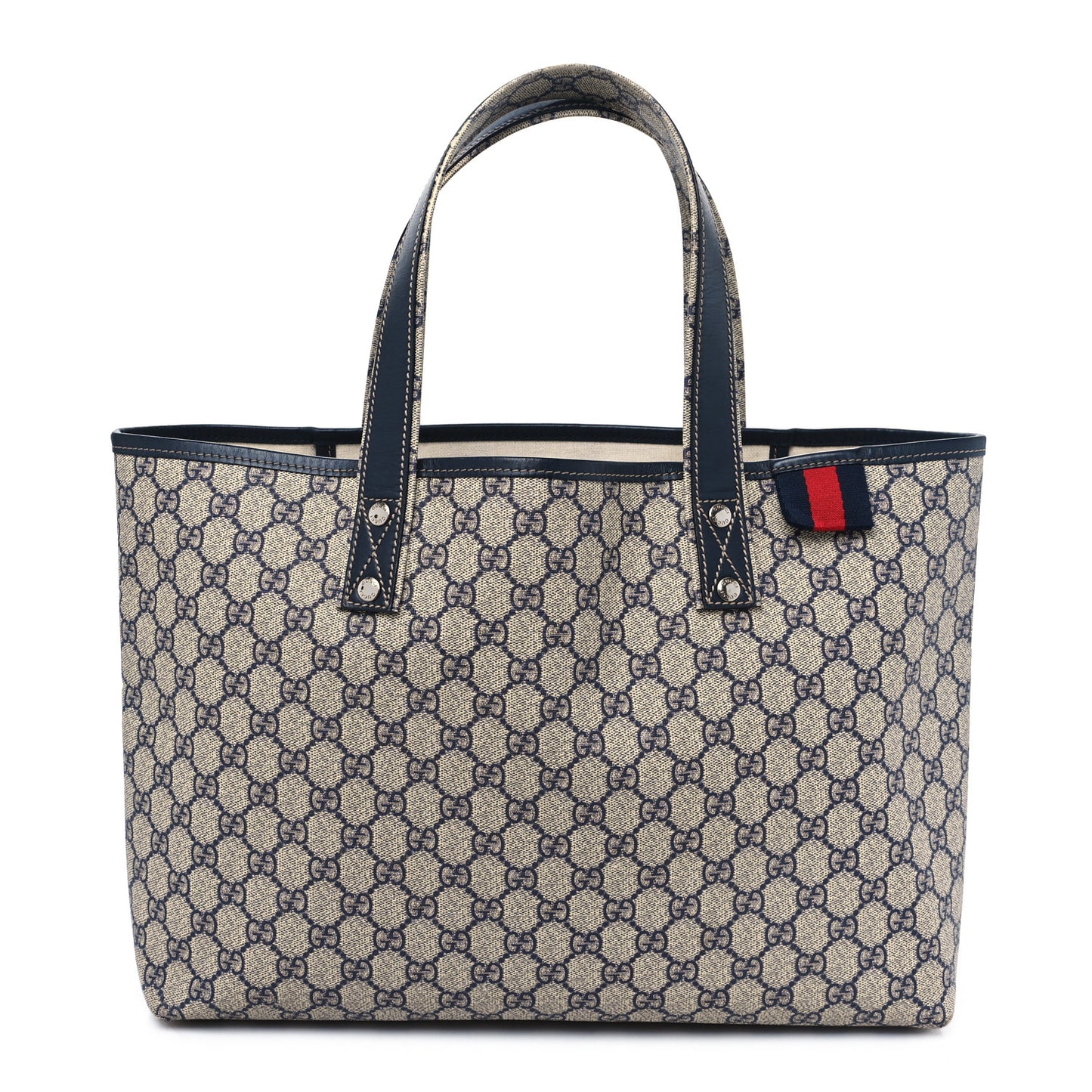 GG Plus Monogram Medium Signature Web Loop Tote Navy