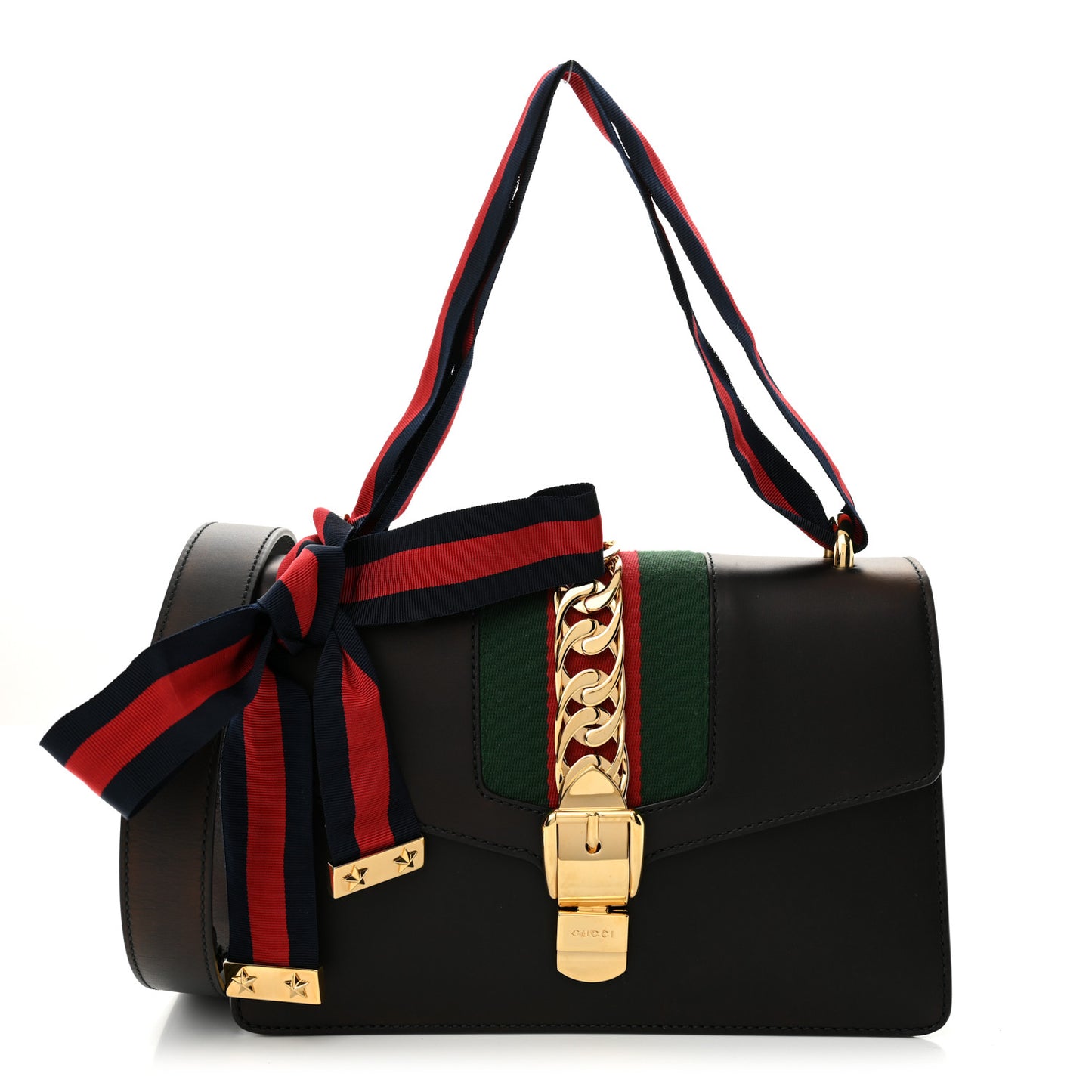 Calfskin Small Sylvie Shoulder Bag Black
