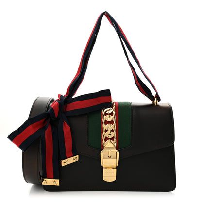 Gucci Calfskin Small Sylvie Shoulder Bag Black 1 of 10
