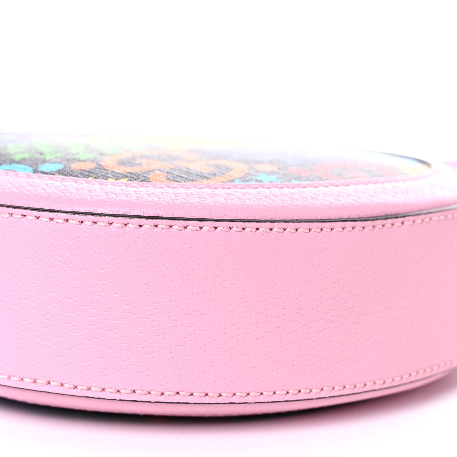 Gucci GG Supreme Monogram Psychedelic Round Shoulder Bag Black Multicolor Sugar Pink 10 of 12