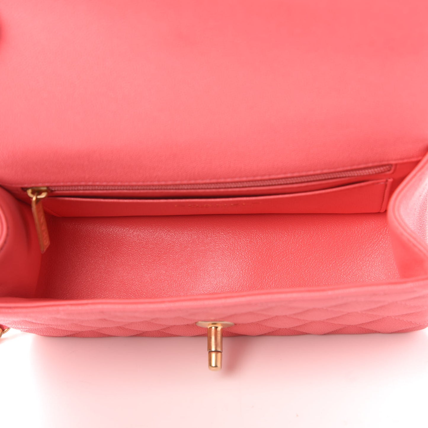 Caviar Quilted Mini Top Handle Rectangular Flap Pink