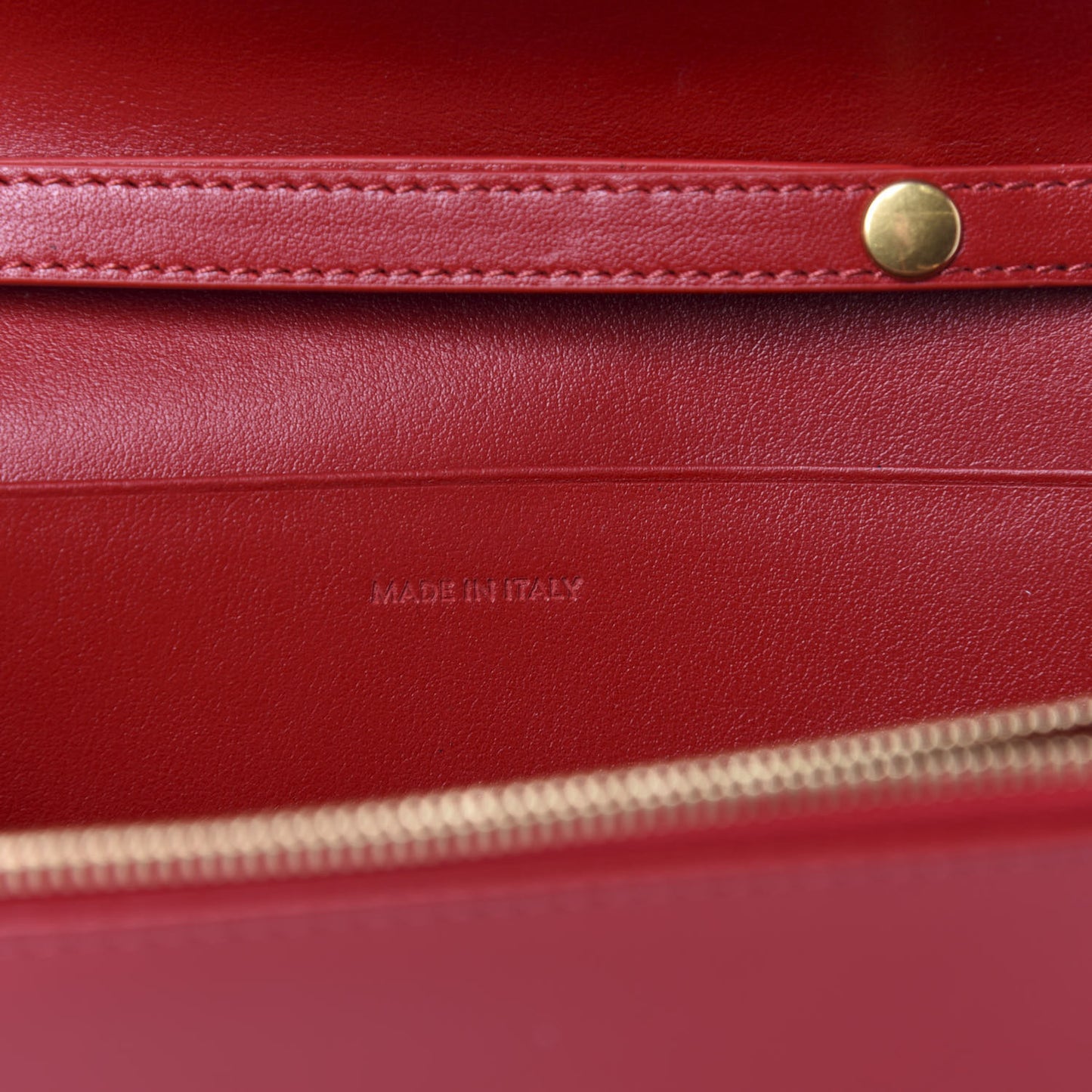 Shiny Smooth Calfskin C Wallet On Chain Bag Red