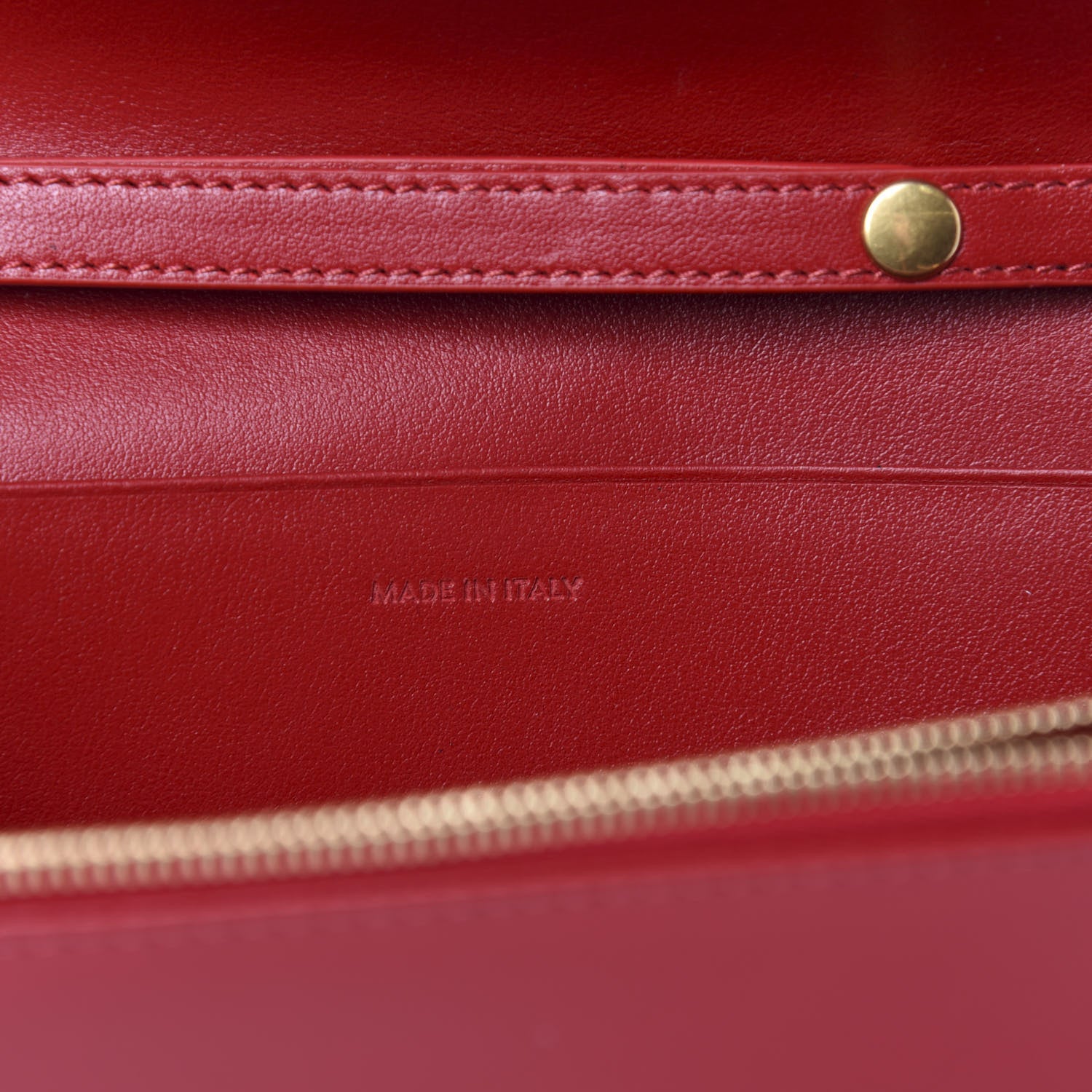Celine Shiny Smooth Calfskin C Wallet On Chain Bag Red 9 of 11