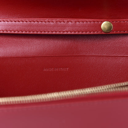 Celine Shiny Smooth Calfskin C Wallet On Chain Bag Red 9 of 11