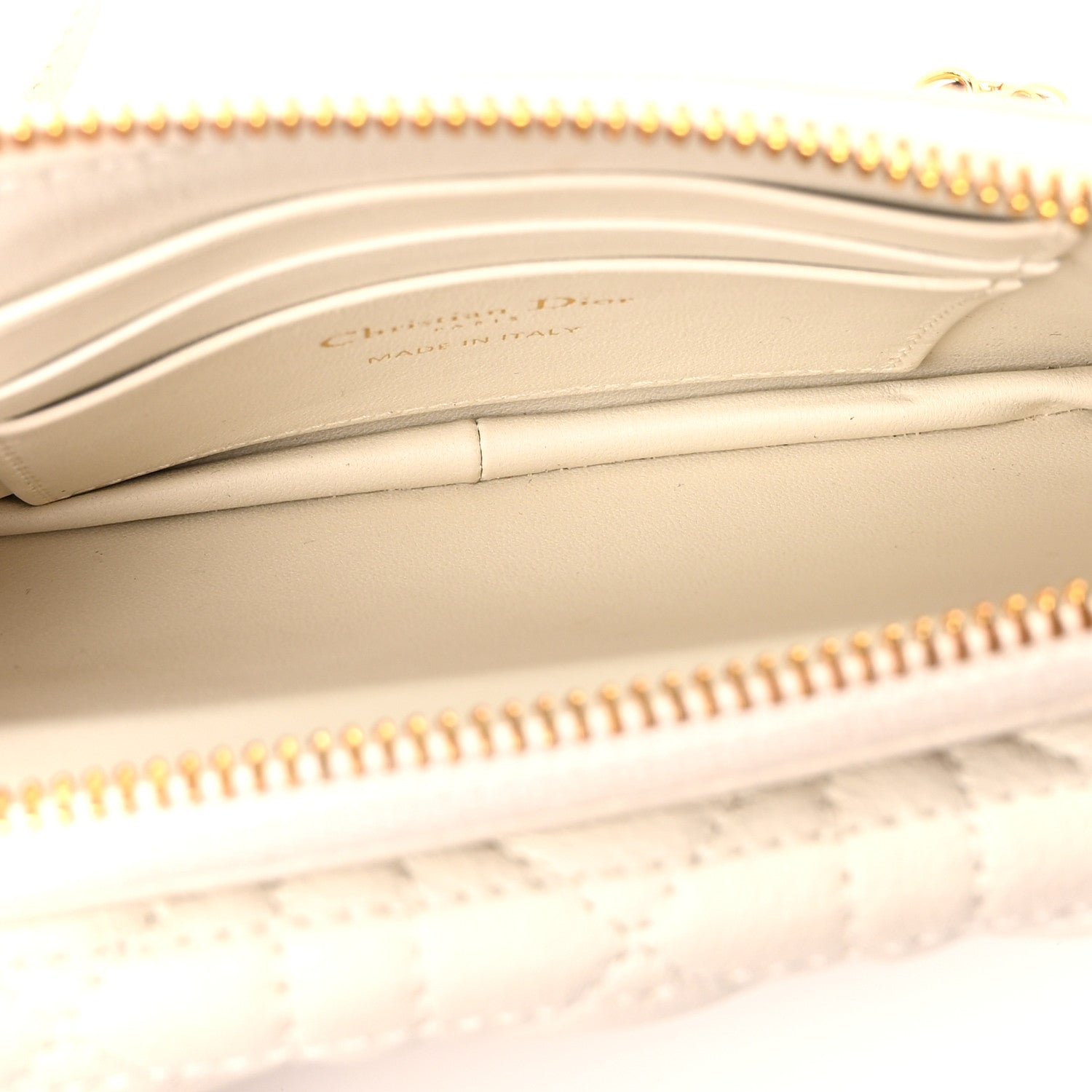Christian Dior Supple Calfskin Cannage Caro Pouch with Chain Latte 5 of 10
