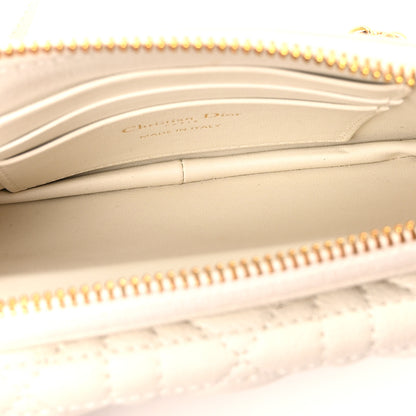 Christian Dior Supple Calfskin Cannage Caro Pouch with Chain Latte 5 of 10