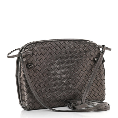 Bottega Veneta Metallic Grosgrain Intrecciato Nodini Bag Pewter 3 of 11
