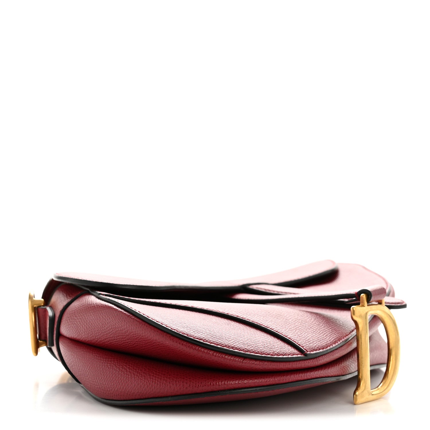 Christian Dior Grained Calfskin Saddle Bag Red 4 of 14