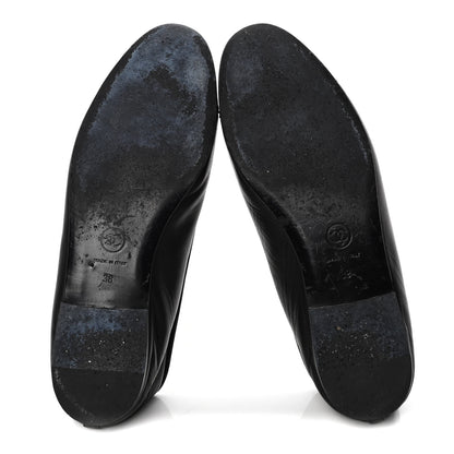Chanel Lambskin Patent Cap Toe Ballerina Flats 38 Black 5 of 9