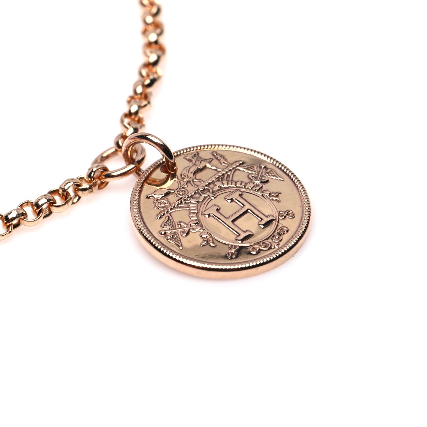 Hermes 18K Rose Gold Diamond PM Ex-Libris Bracelet ST 4 of 7