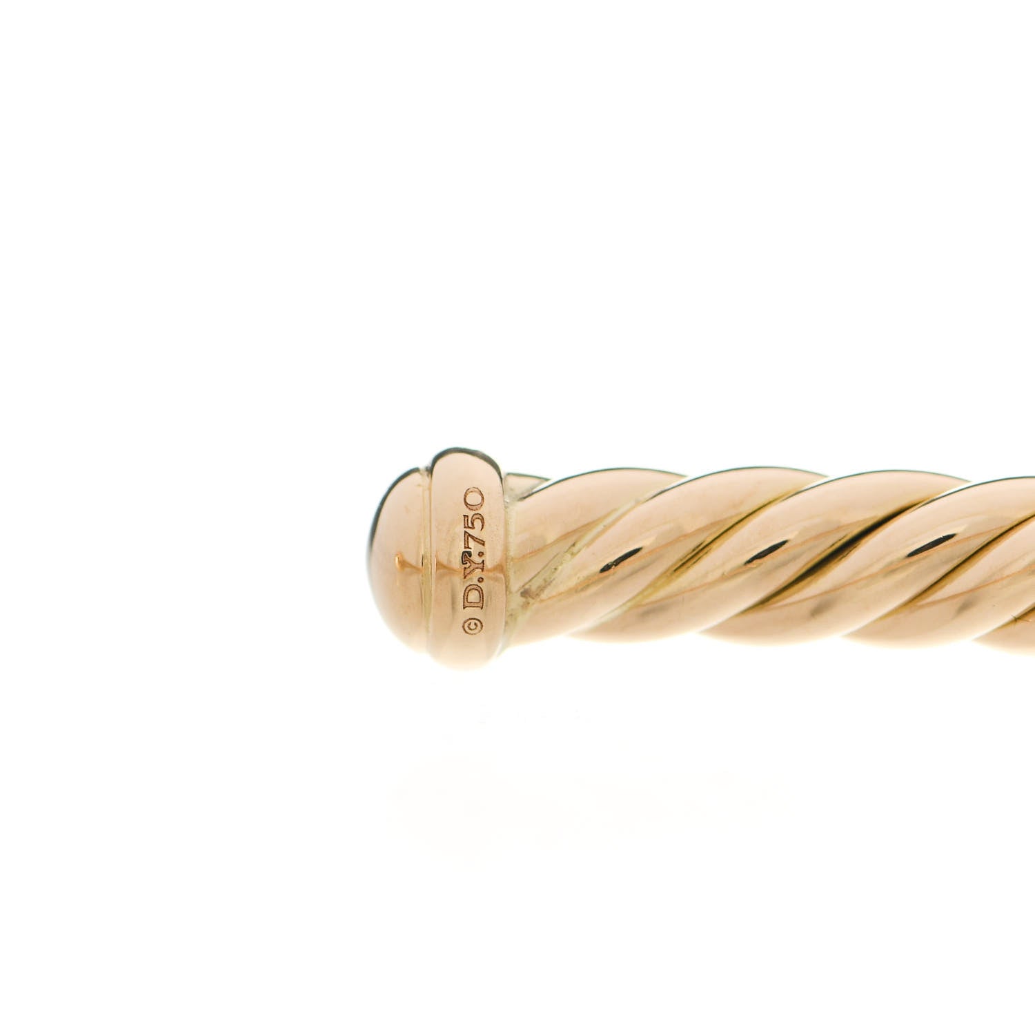 David Yurman 18K Yellow Gold 4mm Cablespira Bracelet 3 of 5
