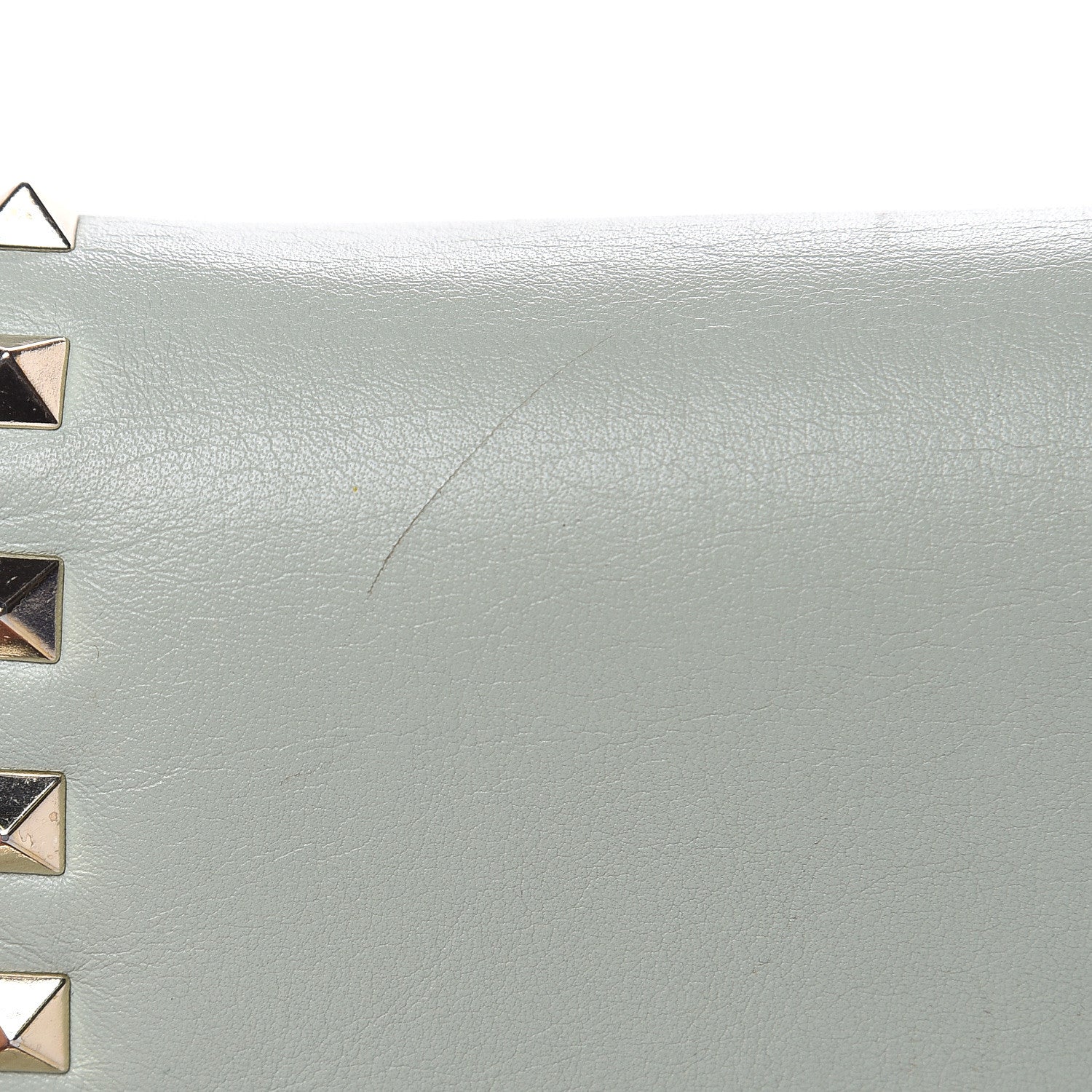 Valentino Garavani Calfskin Rockstud Wallet on Chain Water Green 14 of 15