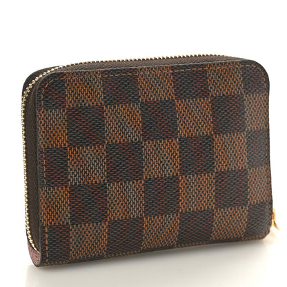 Louis Vuitton Damier Ebene Zippy Coin Purse Rose Ballerine 3 of 7