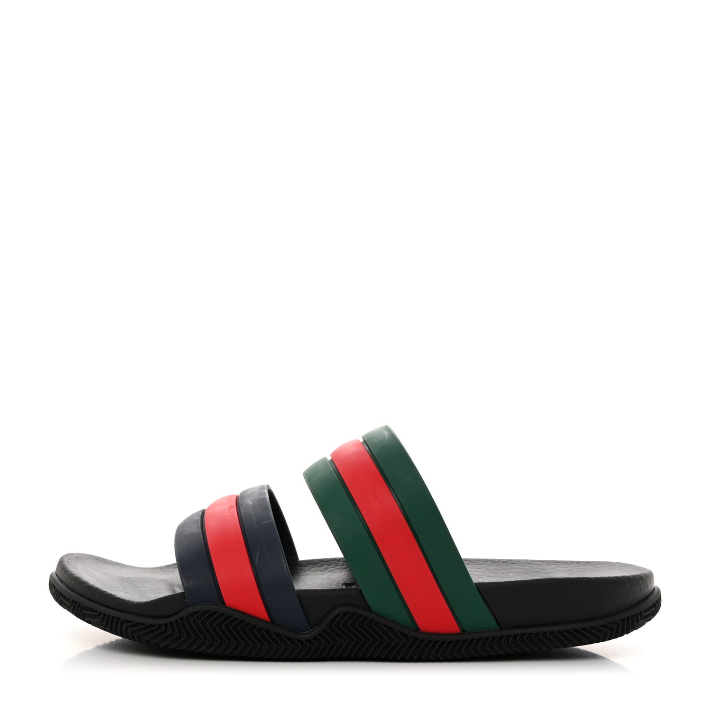 Rubber Web Mens Slide Sandals 9 Green Red