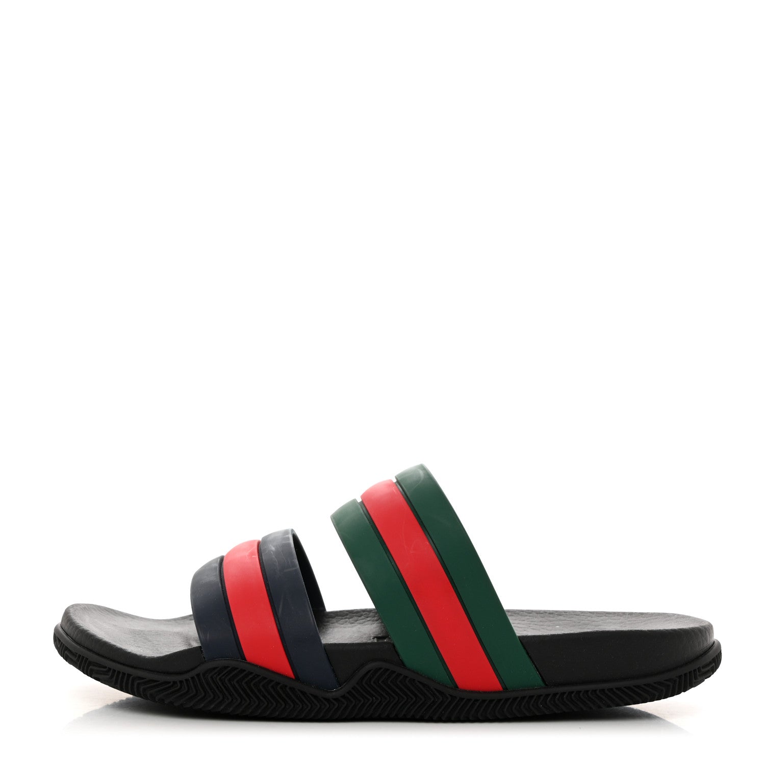 Gucci Rubber Web Mens Slide Sandals 9 Green Red 1 of 9
