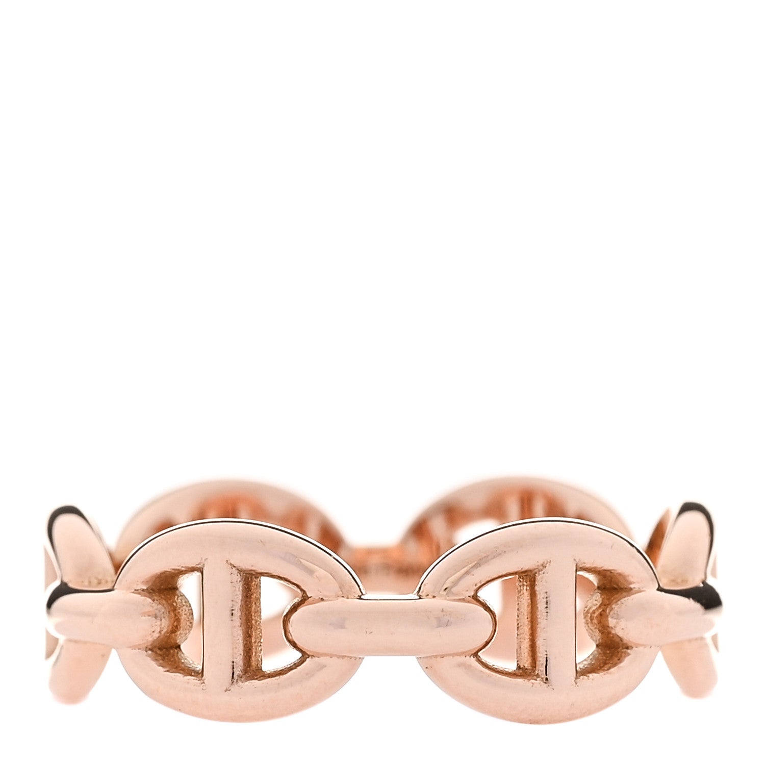 Hermes 18K Rose Gold PM Chaine d'Ancre Enchainee Ring 51 5.75 3 of 7