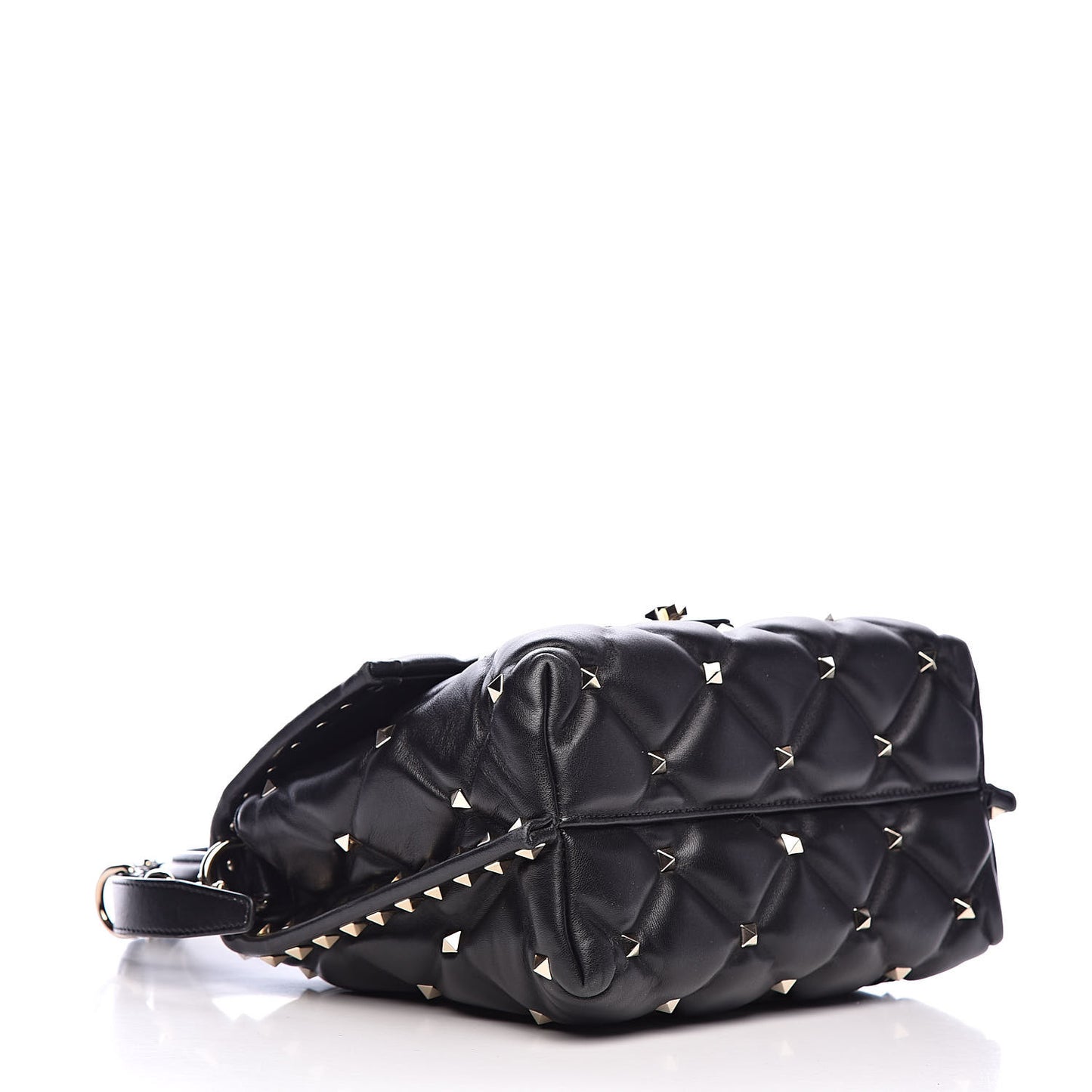 Lambskin VLTN Print Candystud Top Handle Bag Black