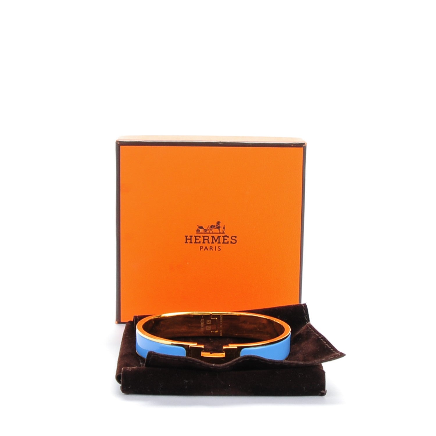 Hermes Enamel Narrow Clic Clac H Bracelet GM Bleu Transat 5 of 5