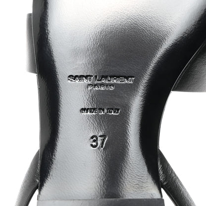 Saint Laurent Calfskin Tribute 05 Ankle Strap Flat Sandals 37 Black 8 of 8
