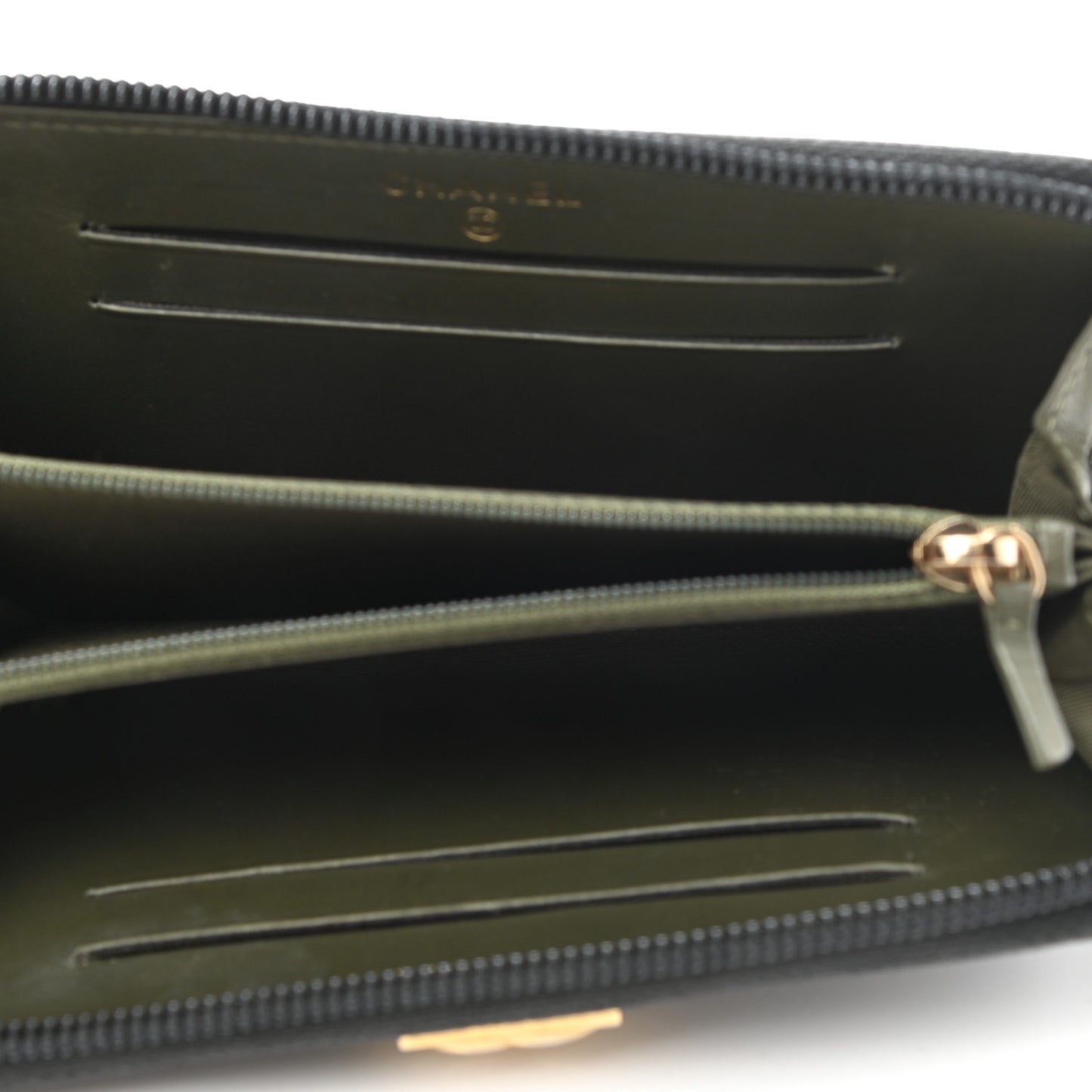 Caviar Quilted Small Boy Zip Around Wallet Black