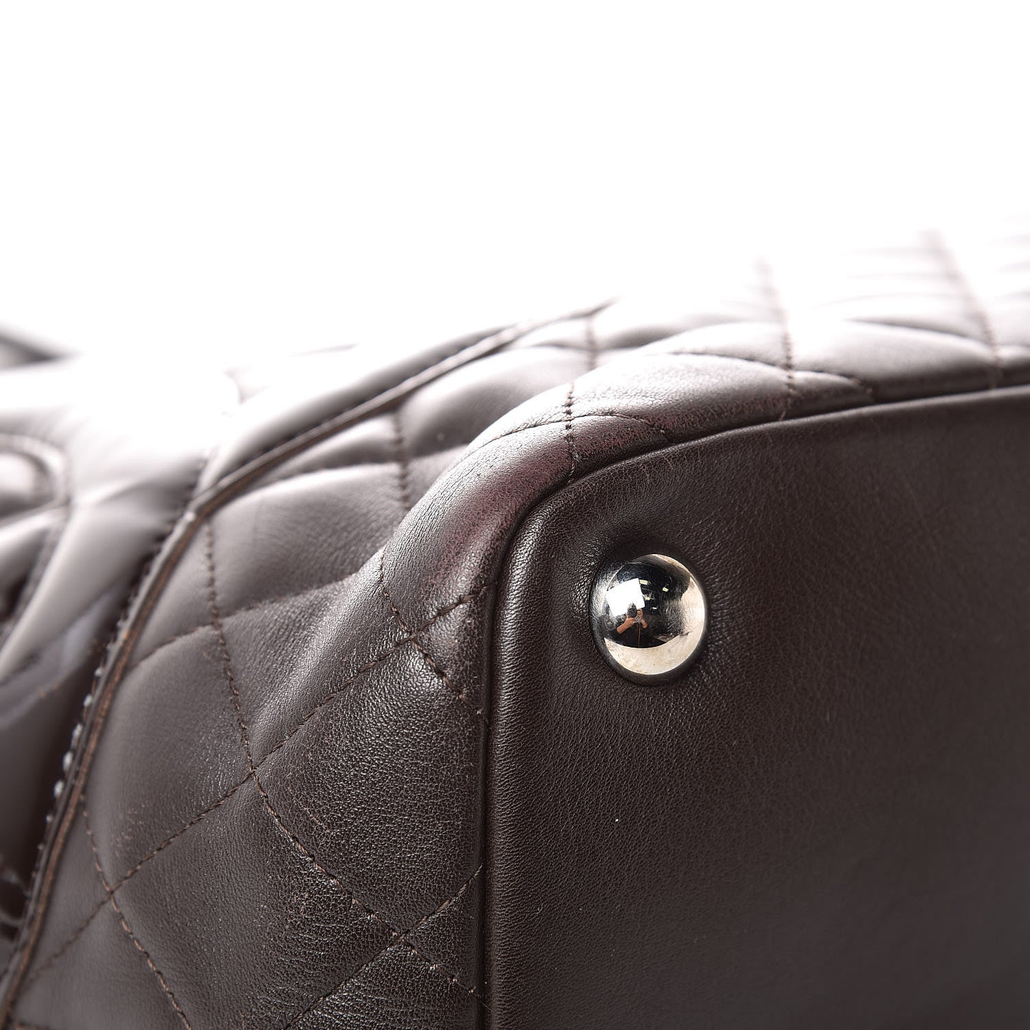 Chanel Calfskin Quilted Large Cambon Tote Brown 8 of 13
