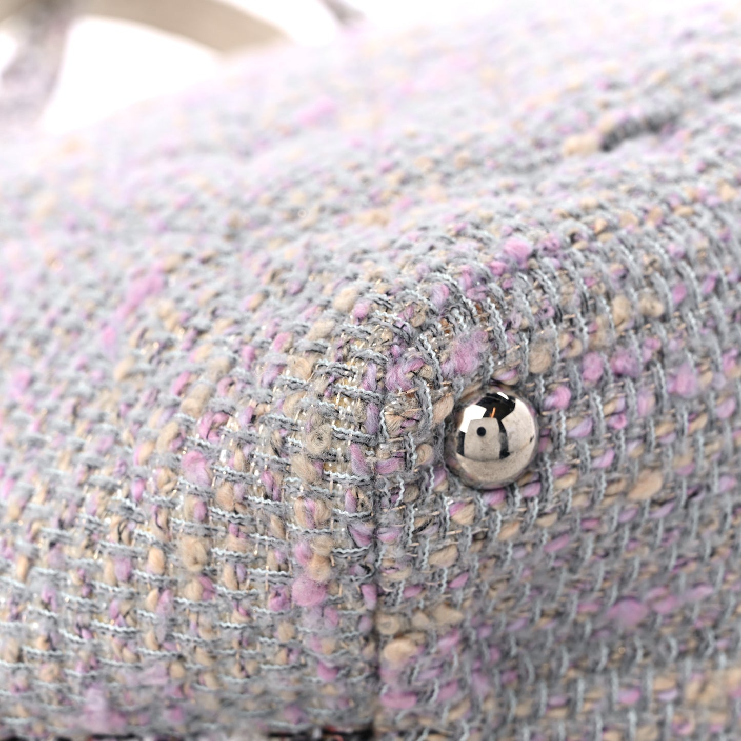 Tweed Quilted Cambon Tote Grey