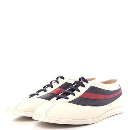 Gucci Calfskin Mens Web Falacer Sneakers 10.5 White Blue 3 of 12