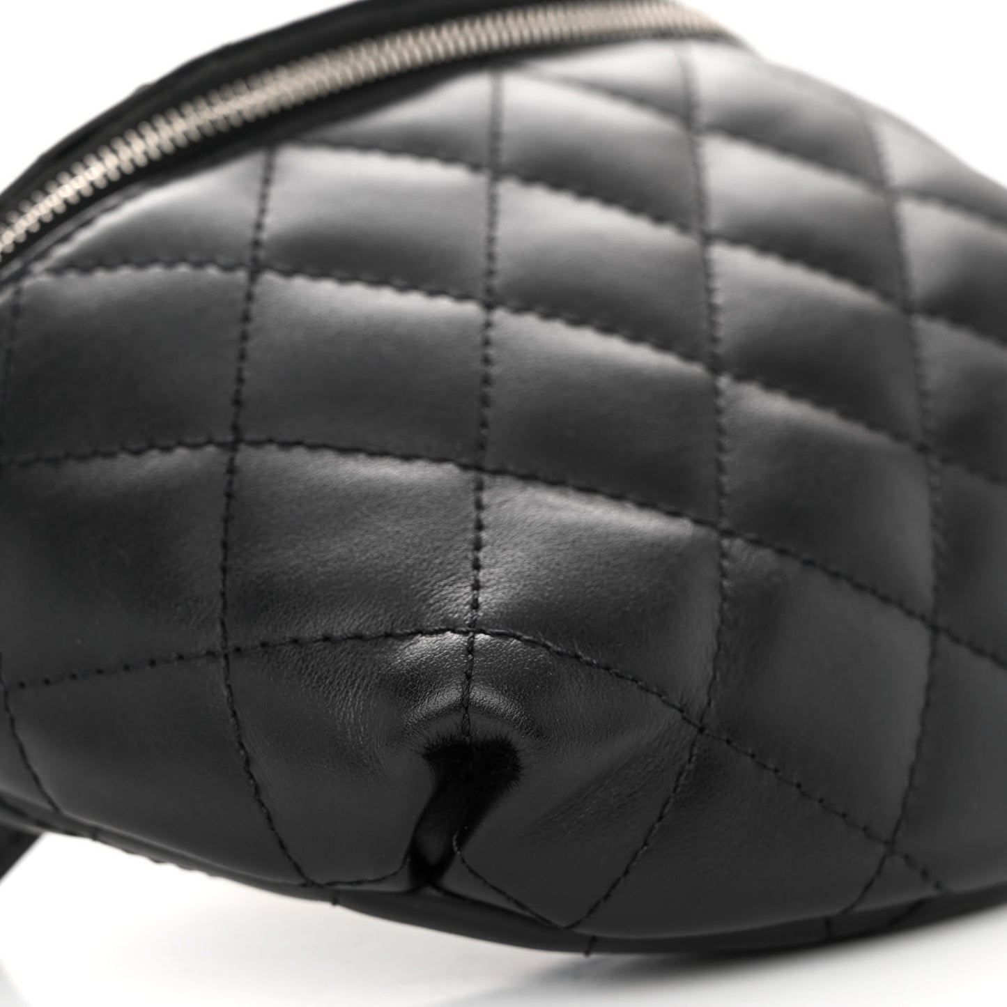 Calfskin Quilted Waist Belt Bag Black