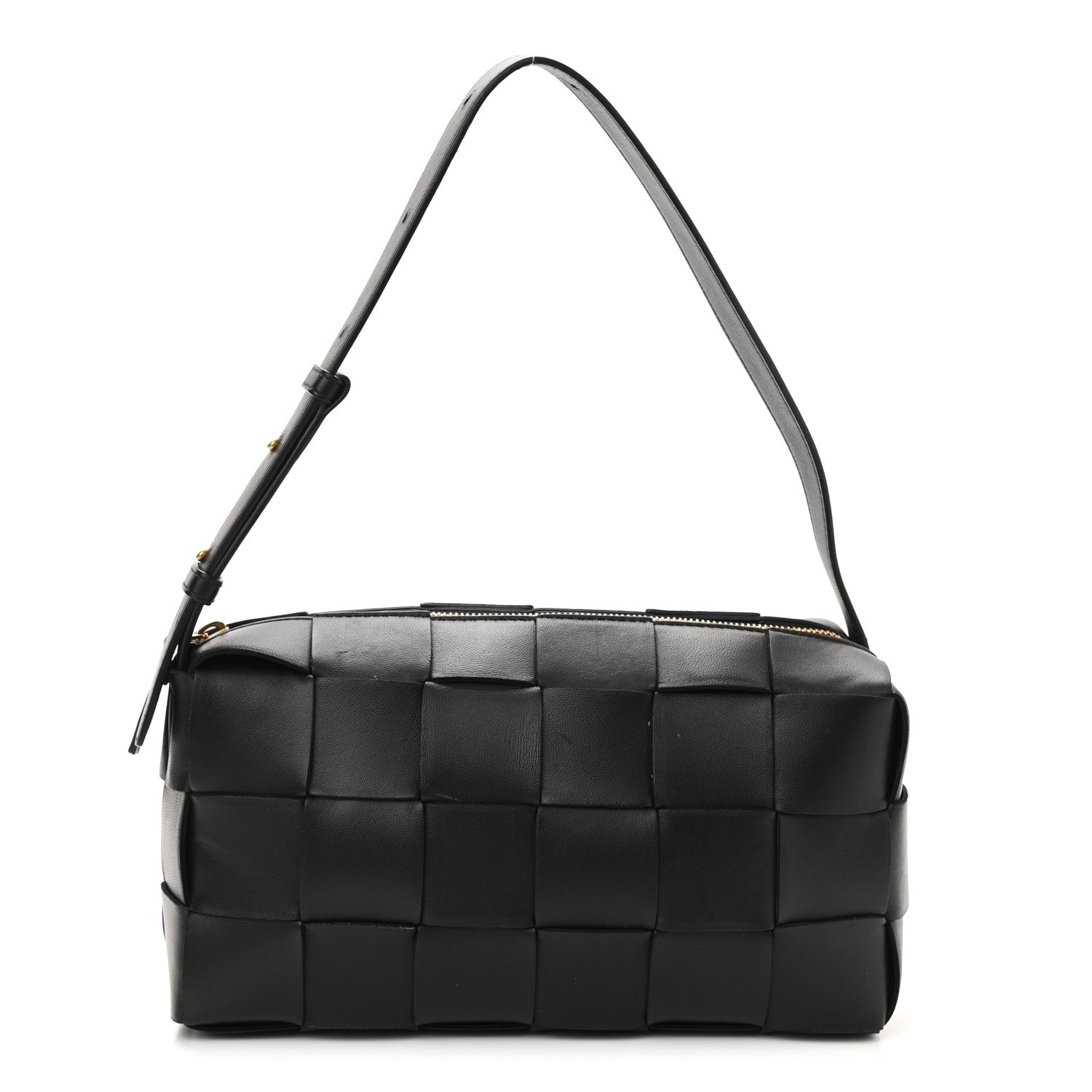 Bottega Veneta Lambskin Maxi Intrecciato Brick Cassette Bag Black 1 of 10