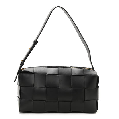 Bottega Veneta Lambskin Maxi Intrecciato Brick Cassette Bag Black 1 of 10
