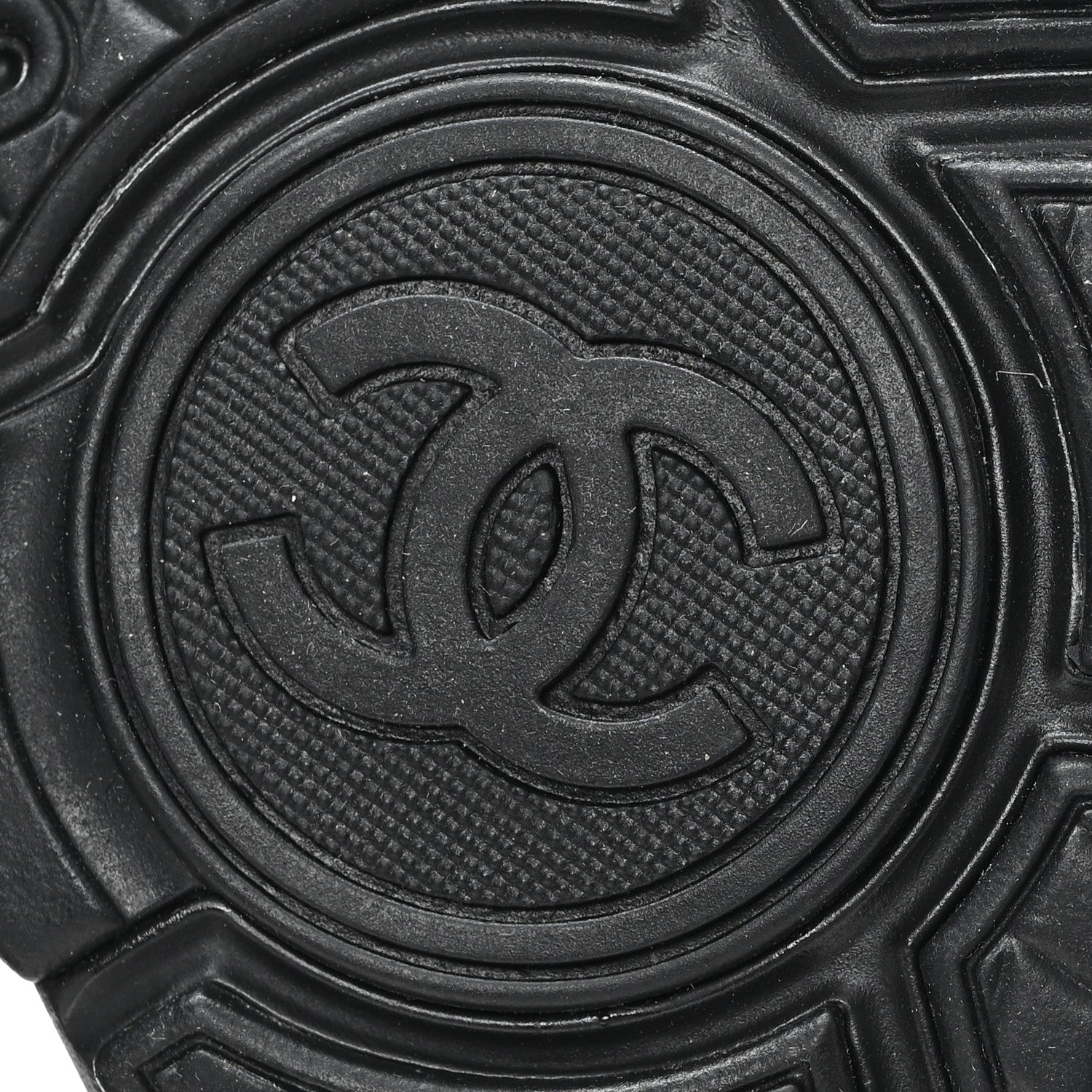 Chanel Lambskin Fabric CC Sneakers 36.5 Black 7 of 9