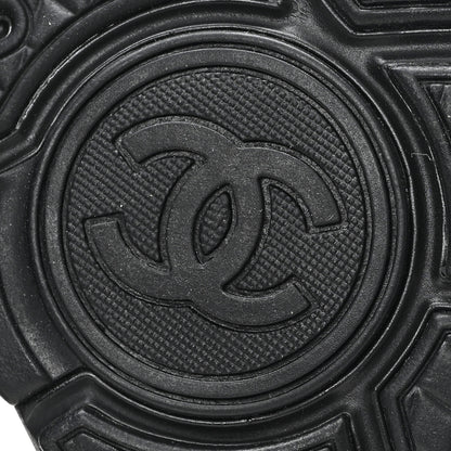 Chanel Lambskin Fabric CC Sneakers 36.5 Black 7 of 9