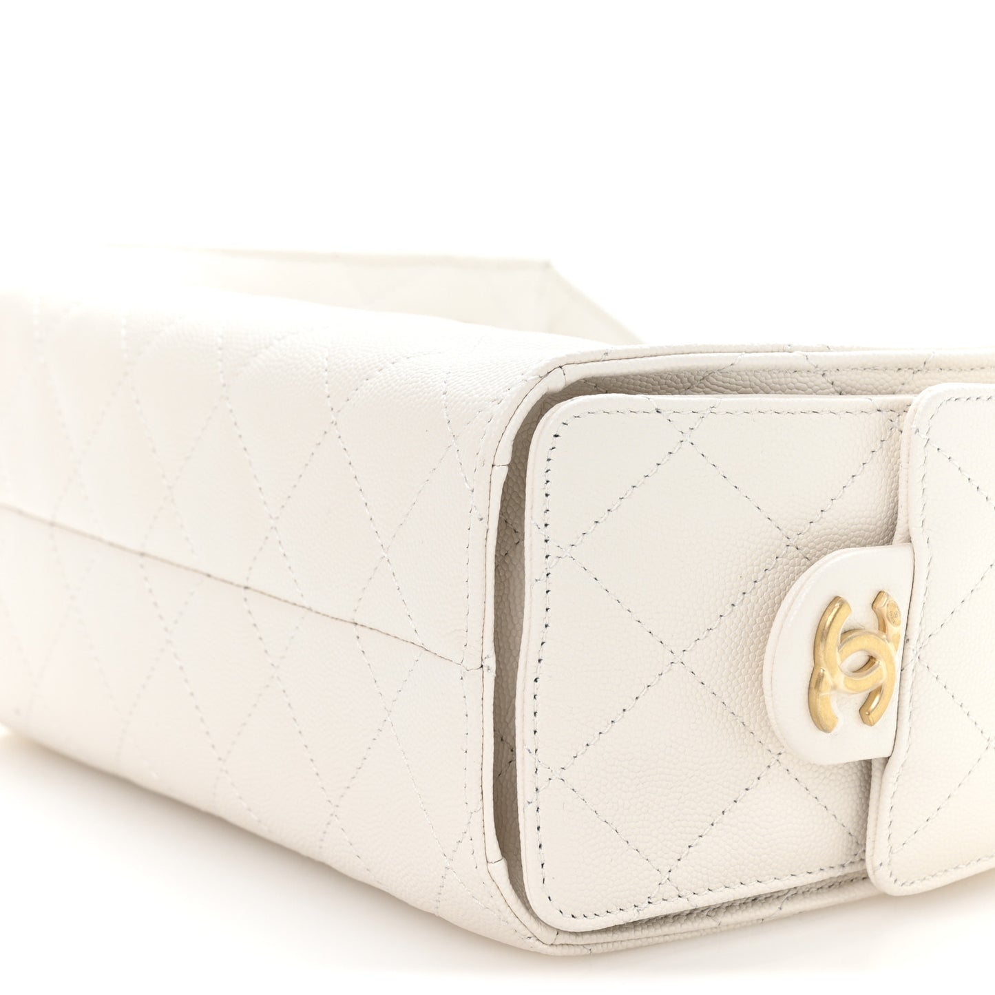 Caviar Quilted Mini Chanel 25 Handbag White