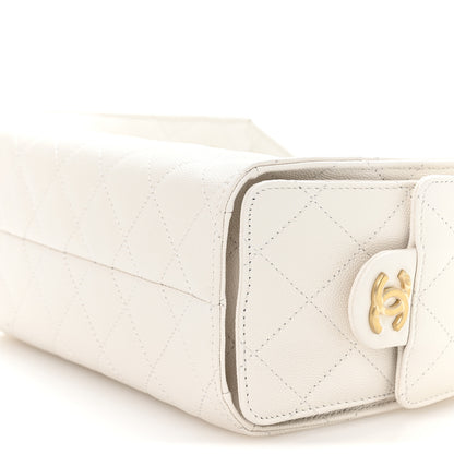 Chanel Caviar Quilted Mini Chanel 25 Handbag White 18 of 21
