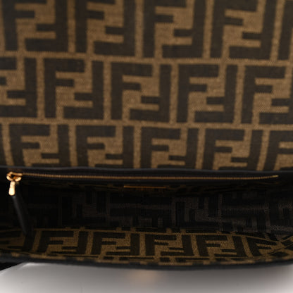 Fendi Fabric Jacquard FF 1974 Medium Baguette Tobacco Moro Black 5 of 8