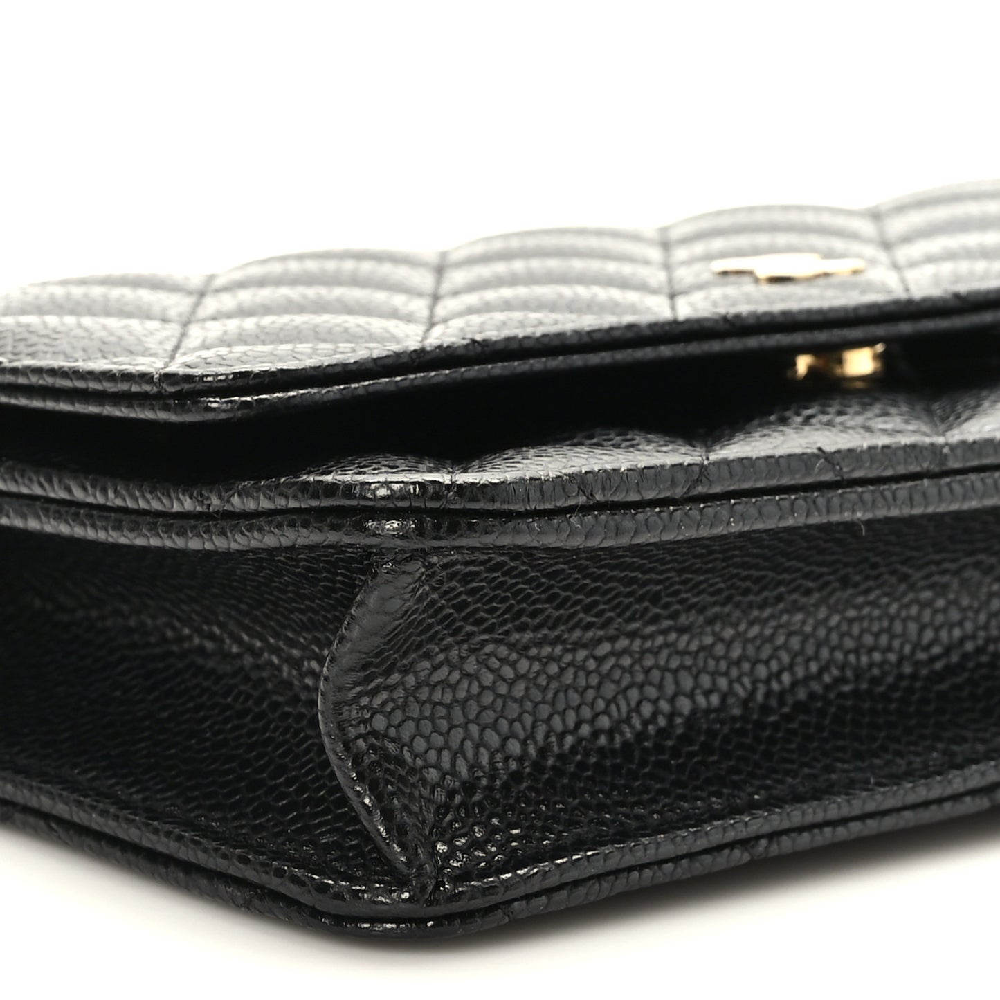 Lambskin Quilted Wallet On Chain WOC Black